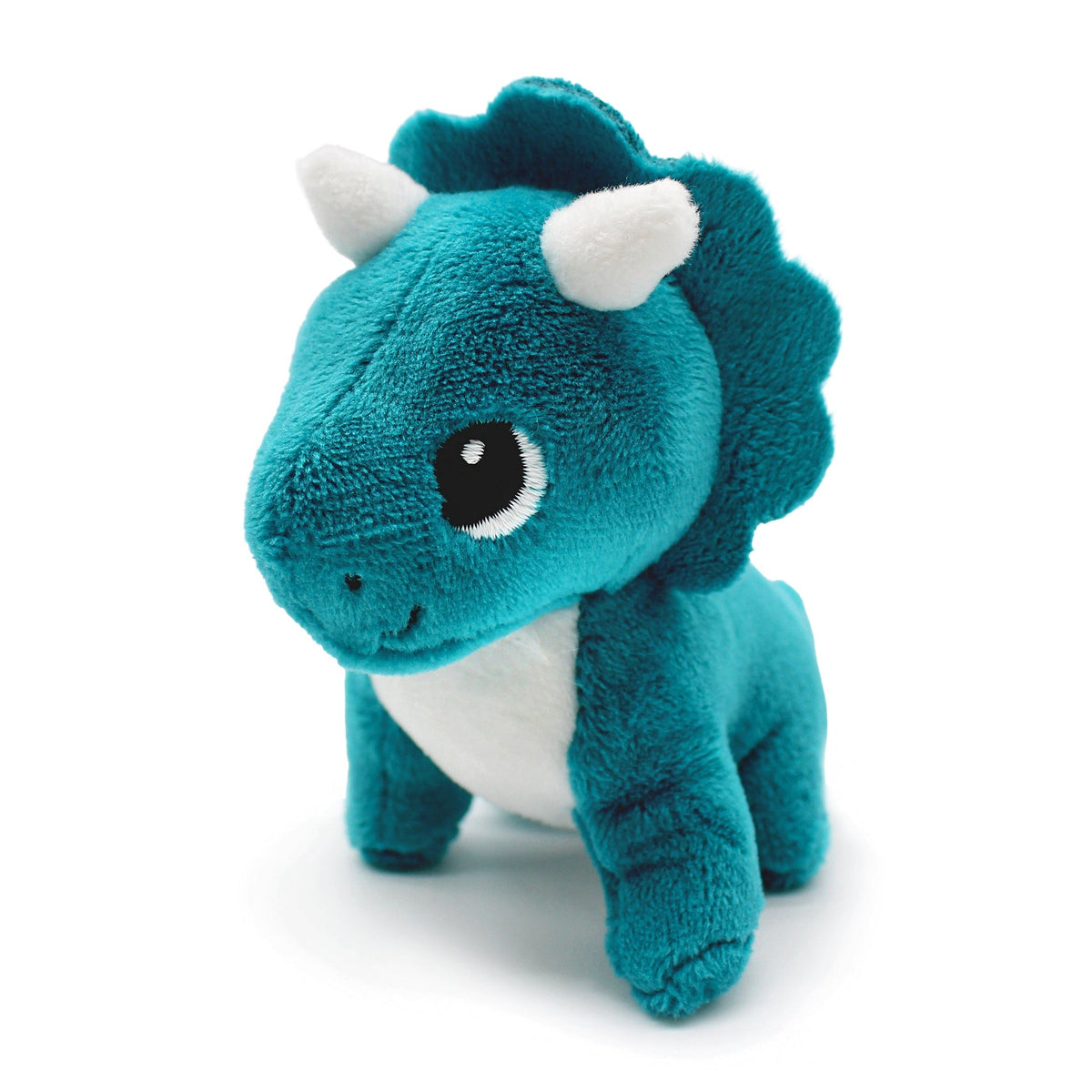 Peluche Penelops le tricératops maman et son bébé bleu paon - vue du bébé  tricératops- Les Ptipotos