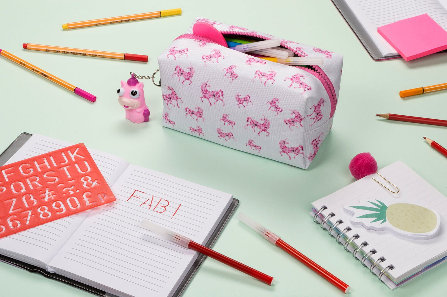 Licorne Roses Trousse scolaire