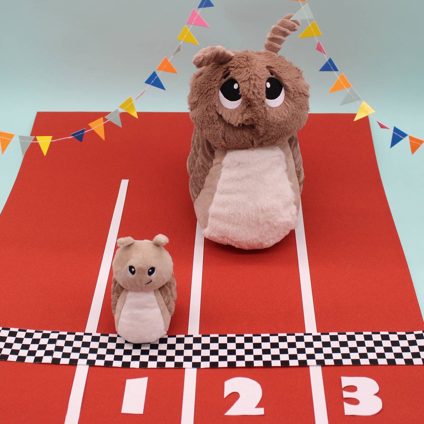Peluche escargot Speedou maman et son bébé marron beige – Les Ptipotos