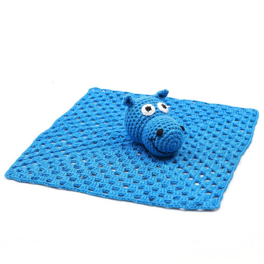 Doudou Hippopotame bleu foncé