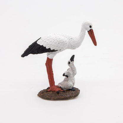 Figurine Cigogne et son bébé