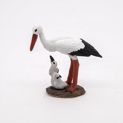 Figurine Cigogne et son bébé