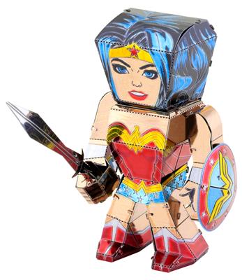 MetalEarth LEGENDS: JUSTICE LEAGUE/WONDER WOMAN, maquette 3D en métal avec 1 feuille multicolore, sur carte 12x17cm, 14+