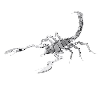 MetalEarth Insectes: SCORPION 11.89x8.12x5.15cm, maquette 3D en métal avec 1 feuille, sur carte 12x17cm, 14+