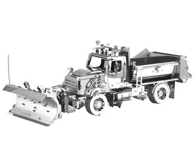 MetalEarth: FREIGHTLINER / SNOW PLOW TRUCK 12.19x3.99x3.99cm, maquette 3D en métal avec 3 feuilles, sur carte 12x17cm, 14+