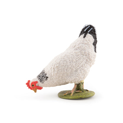 Figurine Poule blanche picorant