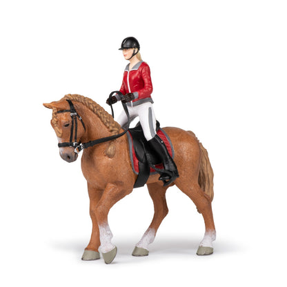 Figurine Cheval de promenade et sa cavalière