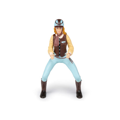 Figurine Cavalière fashion bleue Papo - cheval
