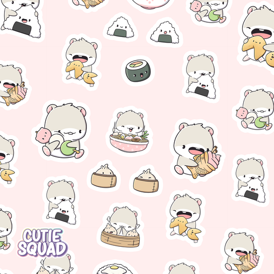 Asiatische Foodie-Stickerbögen