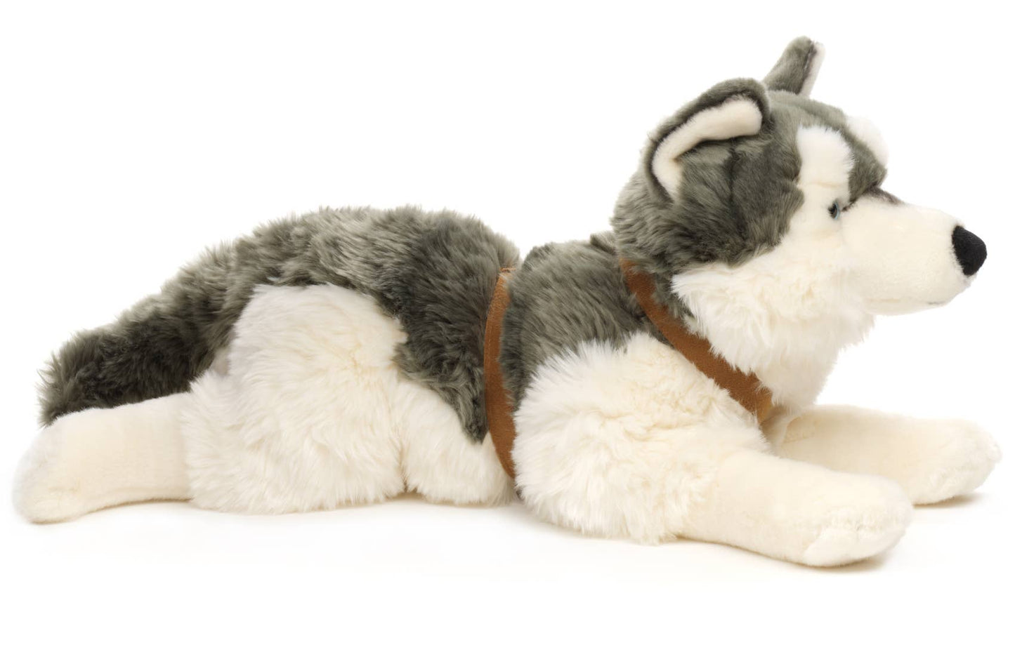 Husky-Plüschtier, liegend (mit Geschirr)