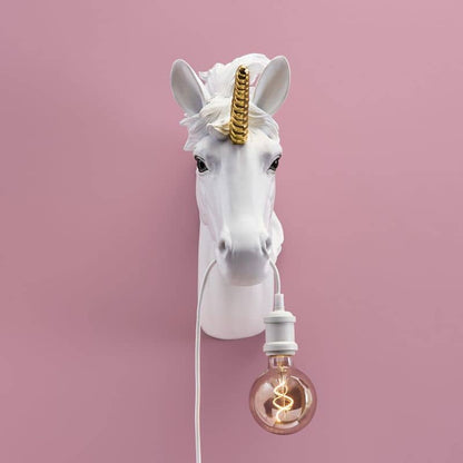 Unicorn Wall Sconce Hugh White-Gold