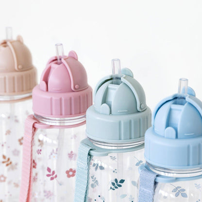 Bouteille Plastique Feuilles Couleur Bleu