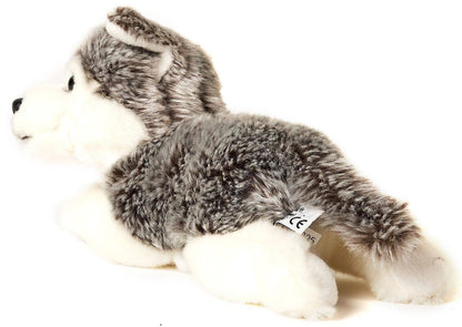 Plüschtier eines grauen Husky-Welpen