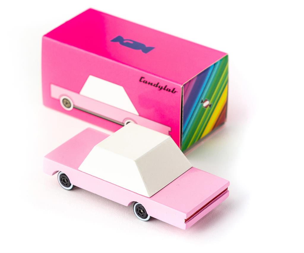 Voiture en Bois Candycar World - Berline rose