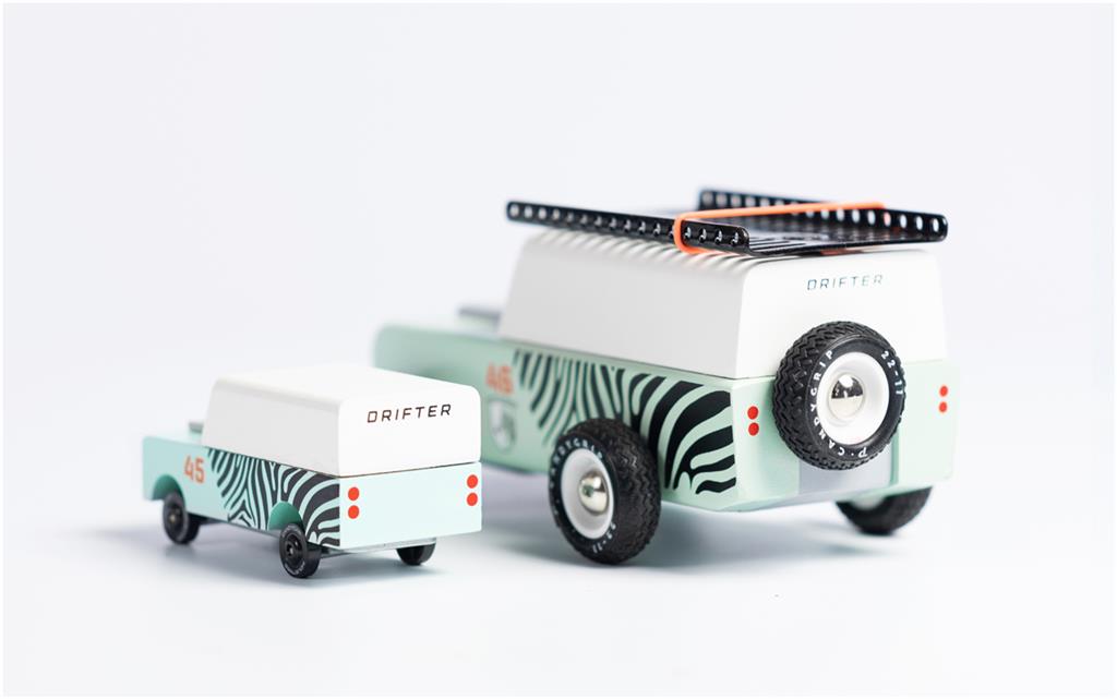 Candycar World Wooden Car - Mini Zebra Drifter