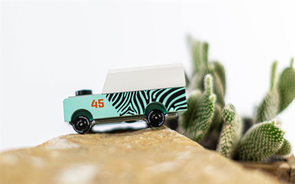 Candycar World Wooden Car - Mini Zebra Drifter