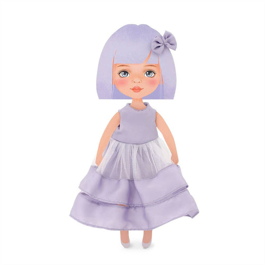 Bekleidungsset: lila Kleid, 28 cm