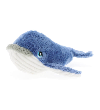 Mini peluche baleine bleue Keeleco Collectables 12 cm, vue de profil