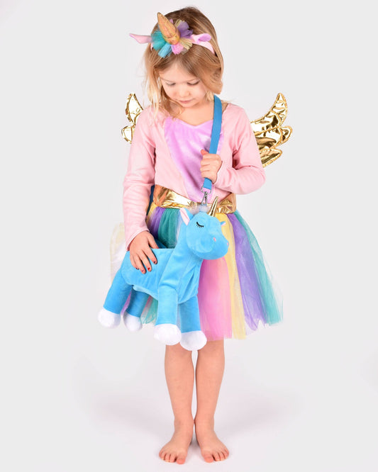 Einhorn Tasche mit Reißverschluss und verstellbarem Schulterriemen 45 cm