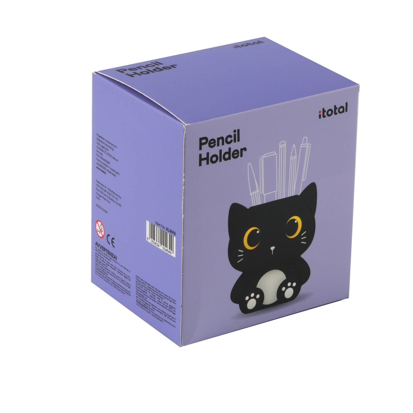 3D black cat pen holder