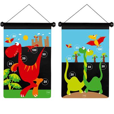 Scratch Active Play: JEU DE FLÉCHETTES MAGNÉTIQUES Dinosaure 36x55cm, imprimé en double face, en tube, 5+