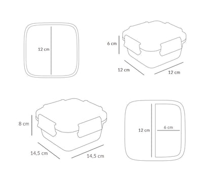 Große Lunchbox mit geometrischem Naturmotiv