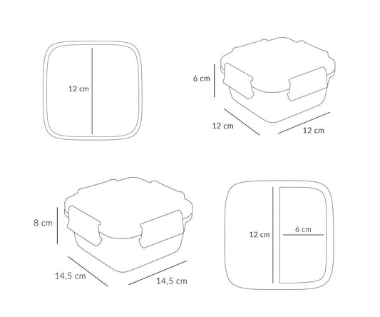 Große Lunchbox mit geometrischem Naturmotiv