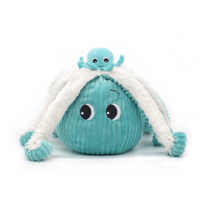 Peluche pieuvre Filou maman et son bébé bleu aqua – Les Ptipotos
