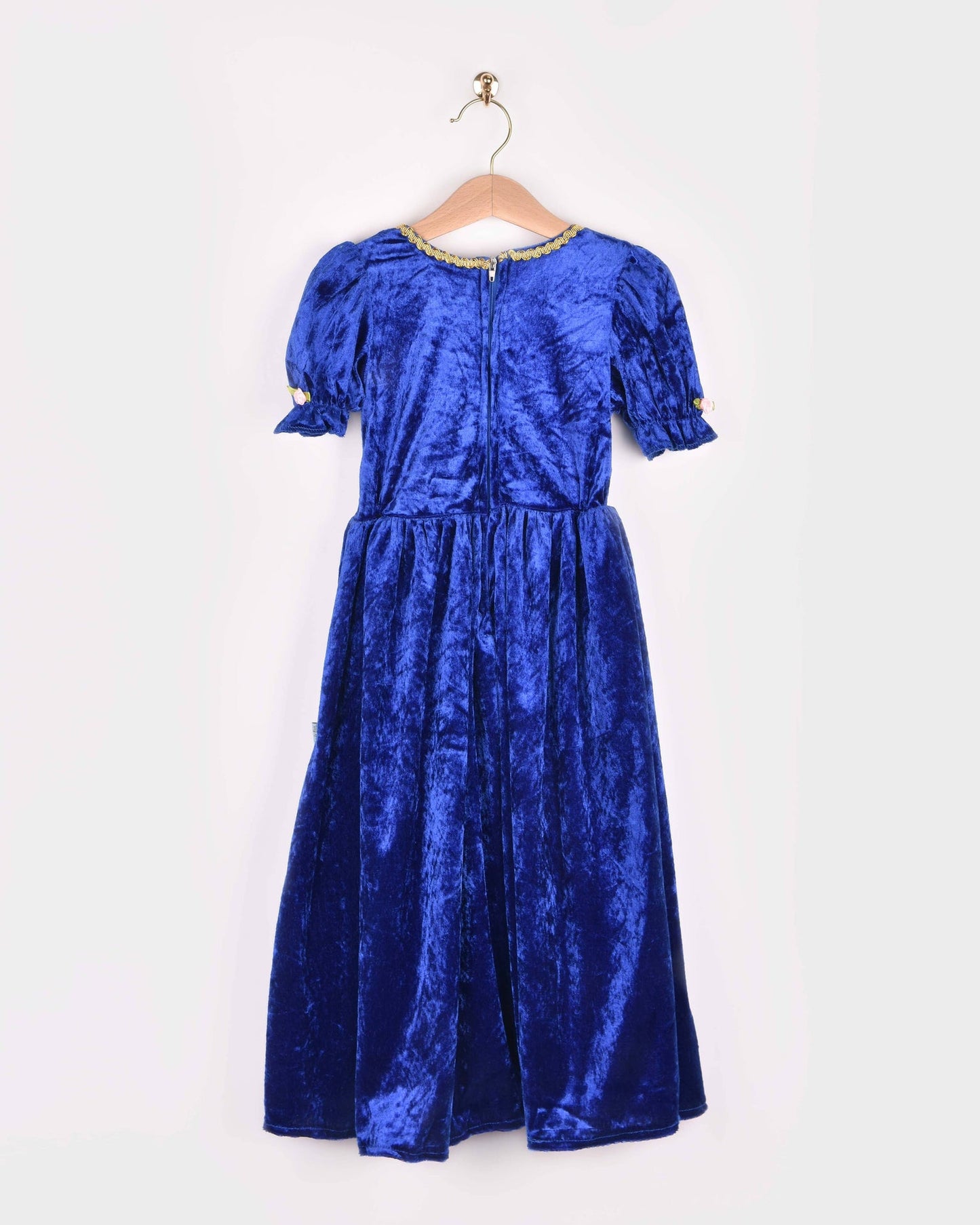 Blaues Prinzessinnen-Samtkleid Größe 110-116 (4-6 Jahre)