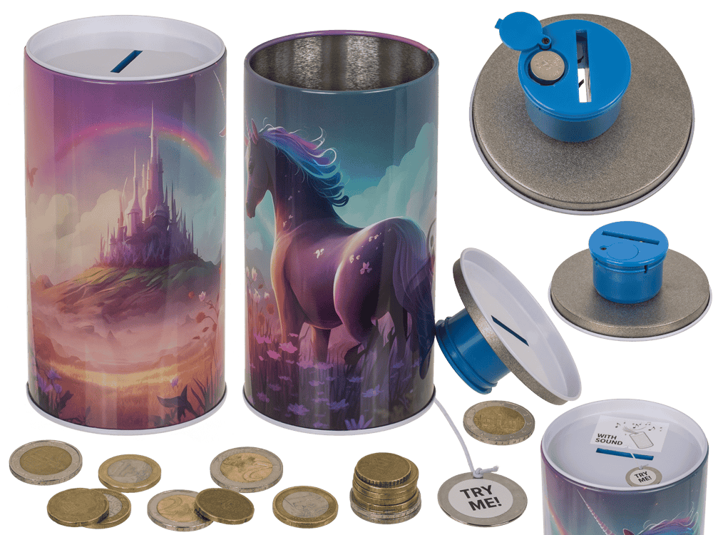 Argent bank avec son – licorne en métal