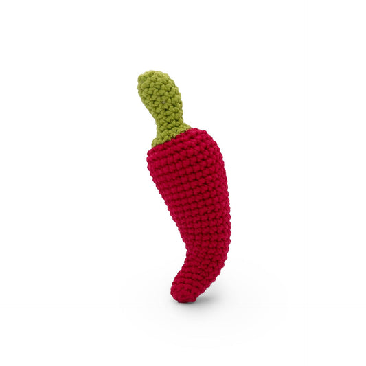 Gehäkelte Chili-Rassel, 100 % Baumwolle