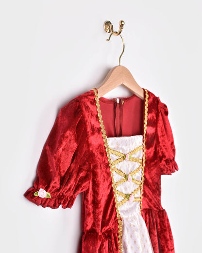 Red Velvet Princess Dress Den Goda Fen 2-4 years (98-104 cm)