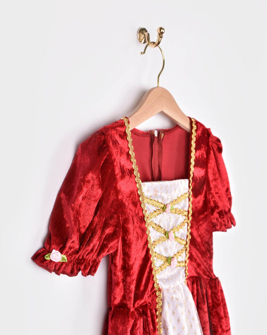 Prinzessinnenkleid aus rotem Samt Den Goda Fen 2-4 Jahre (98-104 cm)