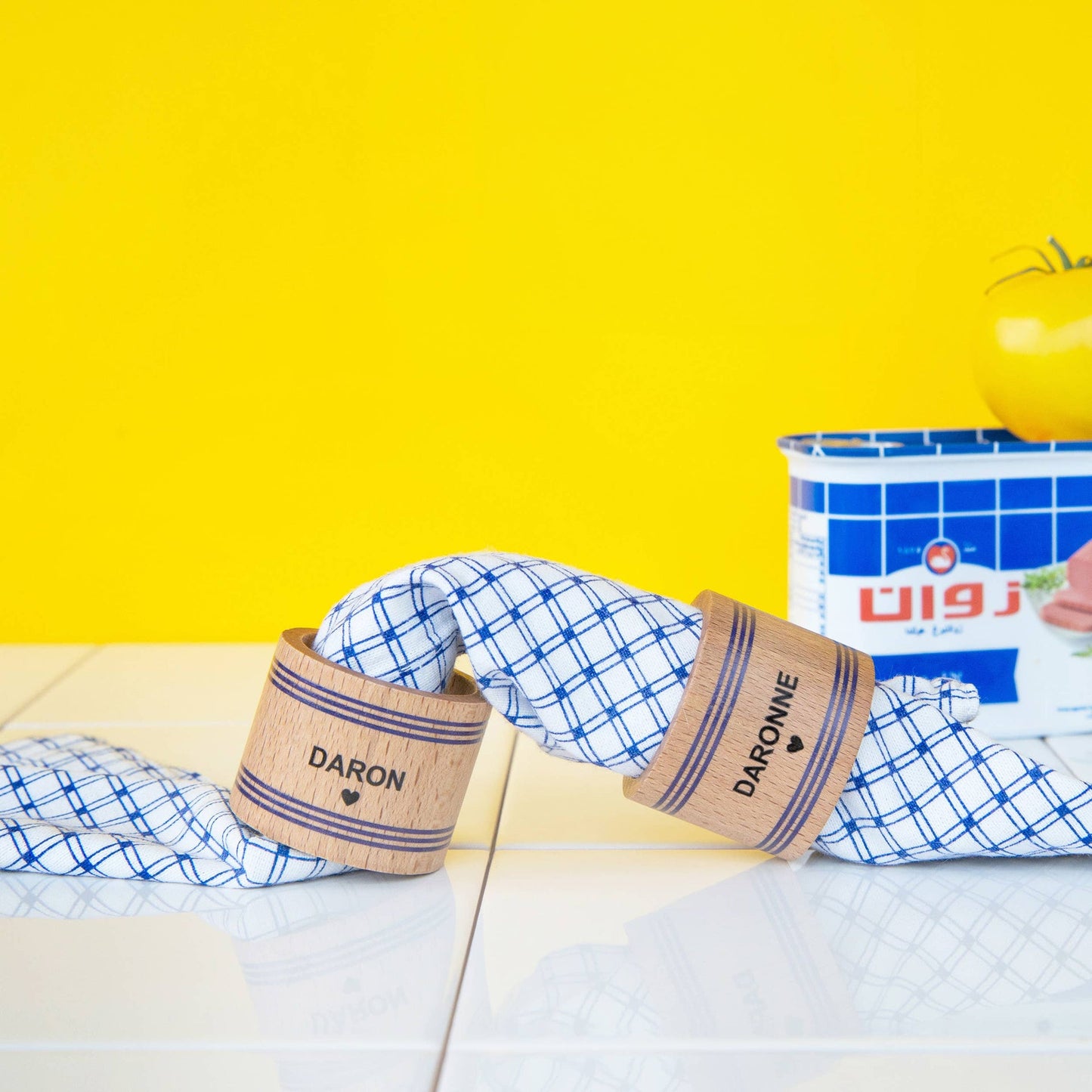 Ronds de serviette en bois – Collection Famille