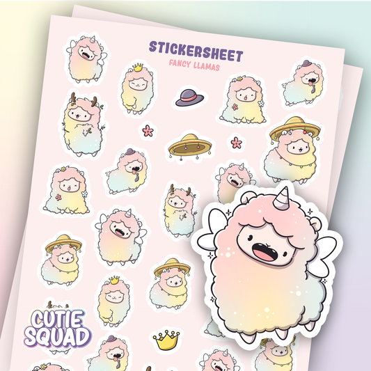 Stickerbögen Lama Chic