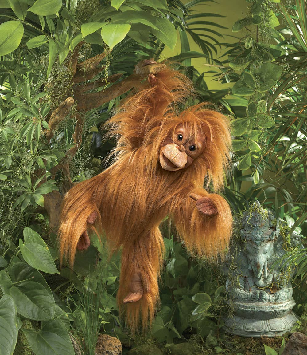 Marionnette à main Bébé orang-outan 3106/ Bébé orang-outan Folkmanis réaliste