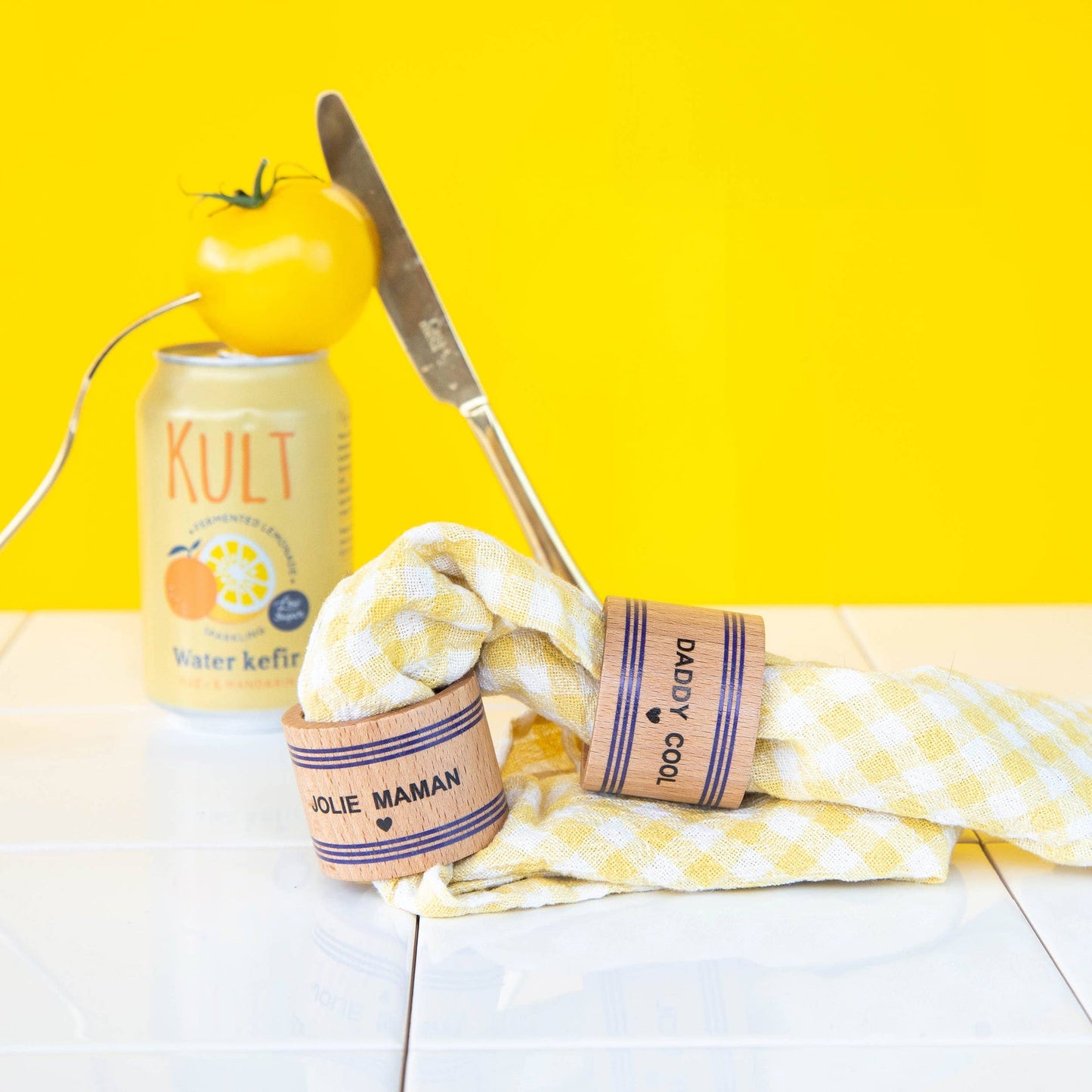 Ronds de serviette en bois – Collection Famille