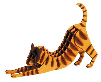 3D Paper Model: CHAT ROUGE-MARRON 12x9x4cm, en sachet 10,5x21x0,5cm