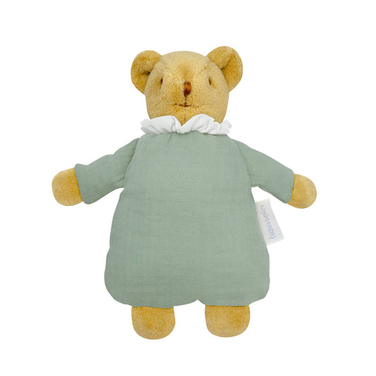 Angel's Nest Bear Comforter with Rattle - Celadon Organic Cotton