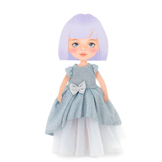 Bekleidungsset: hellblaues Kleid, 28 cm