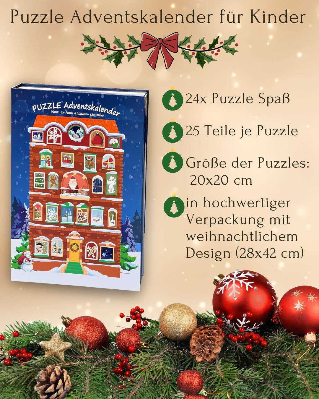 24-tägiger Puzzle-Adventskalender