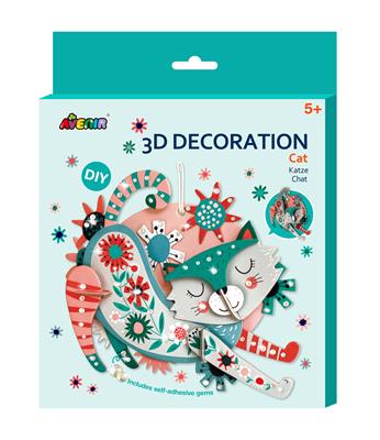 Avenir 3D Decoration Medium: CHAT 20,5x22,5cm, in box 22x1x28,5cm, 5+