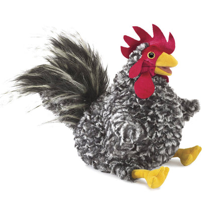 Marionnette à main Barred Rock Rooster/Hahn 3189 Folkmanis réaliste