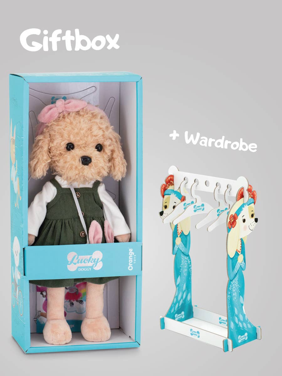 Fendi Lucky Dog Puppe: Reise nach Paris - 38 cm