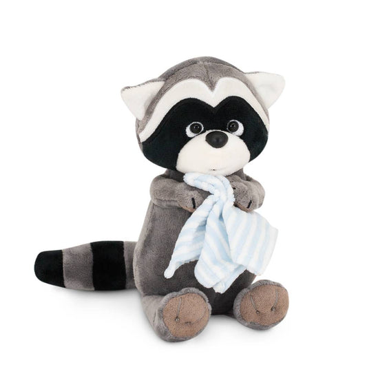 Denny, der Waschbär-Plüschtier mit Handtuch, 15 cm