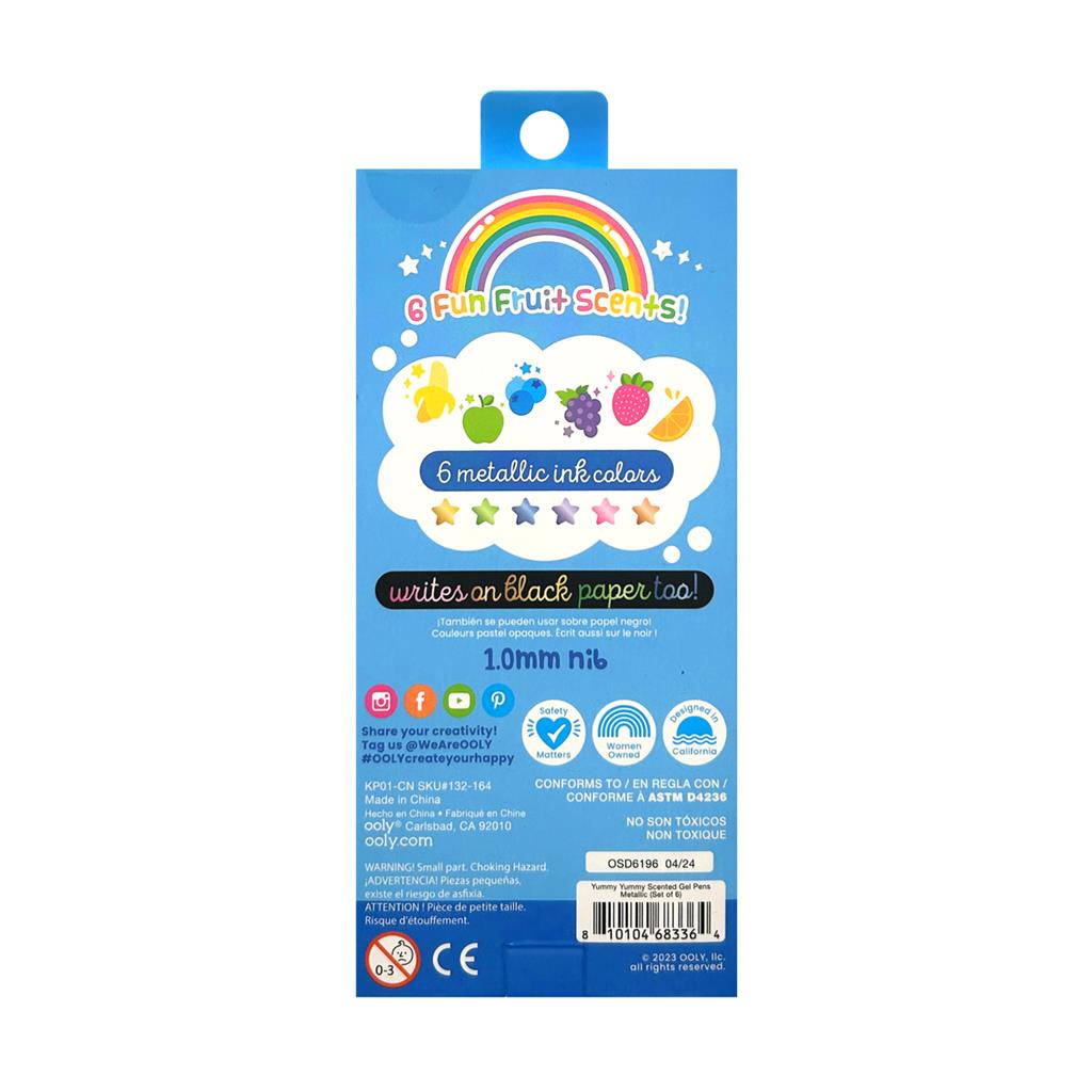 Set mit 6 metallischen und duftenden Gelstiften