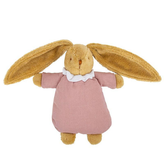 Bunny Angel's Nest Comforter with Rattle - Organic Cotton Old Rose