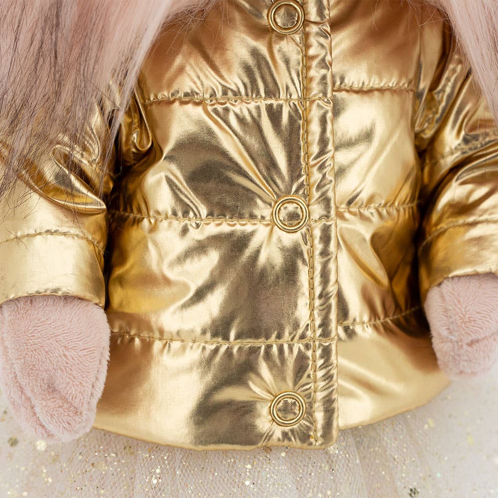 Lucky Yoyo Hundepuppe: Goldene Jacke – 38 cm