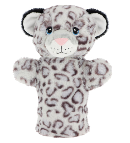 Marionnette léopard des neiges blanc tacheté Keeleco 27 cm
