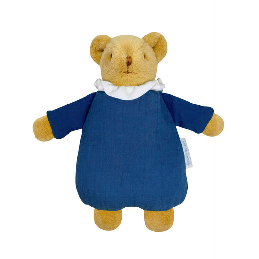 Bear Angel's Nest Comforter Rattle - Organic Denim Blue